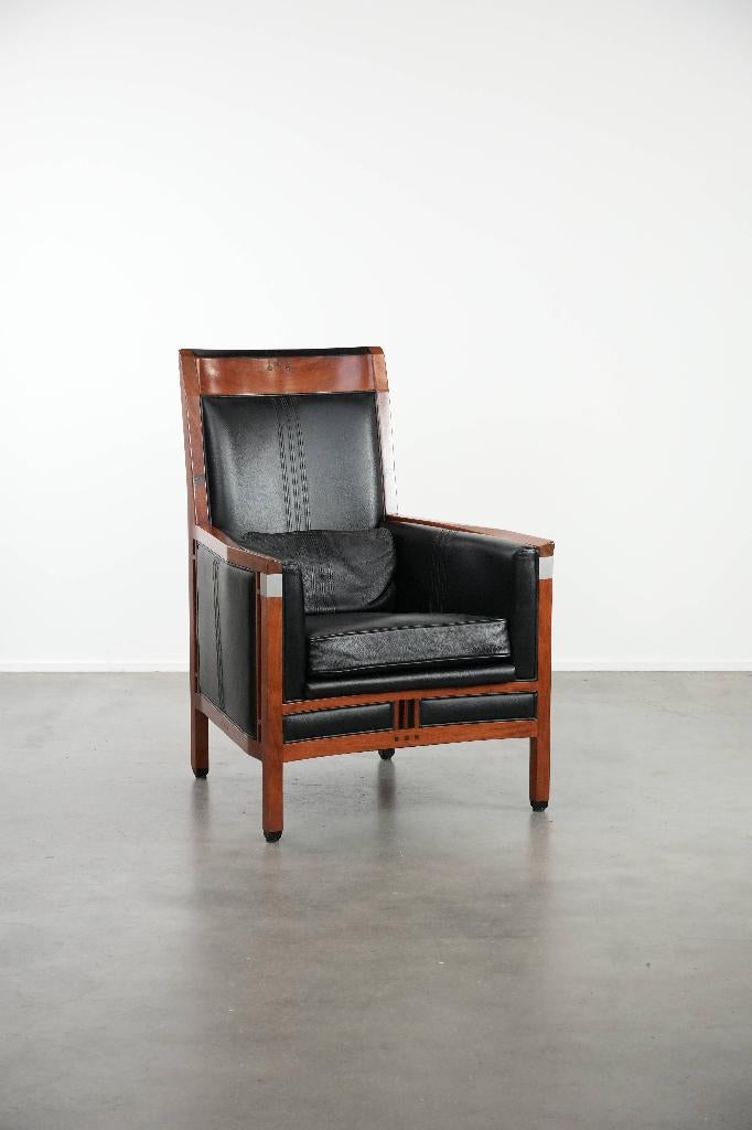 Prachtige zwarte Art Deco design fauteuil van Schuitema, Huis en Inrichting, Fauteuils, Ophalen, Gebruikt, ., 75 tot 100 cm
