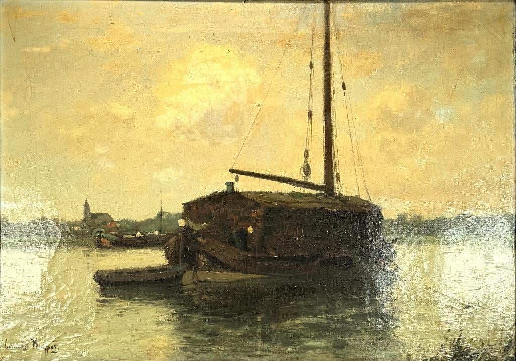 606. Olieverfschilderij, Cornelis Kuypers, begin 20e eeuw, Antiek en Kunst, Kunst | Schilderijen | Klassiek, Ophalen of Verzenden