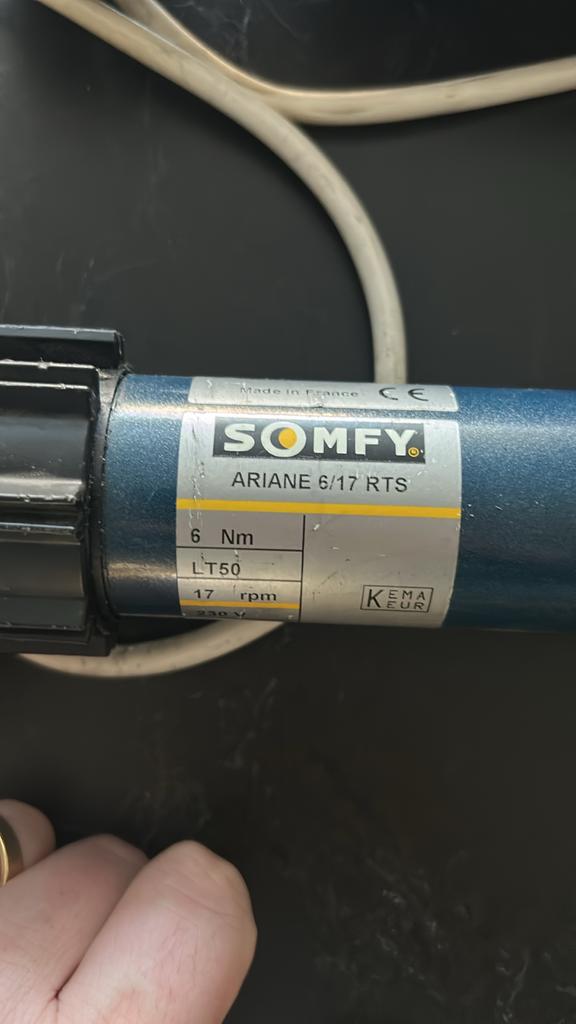 2x Somfy Ariane 6/17 RTS buismotor, Ophalen of Verzenden, Gebruikt, Elektrische bediening