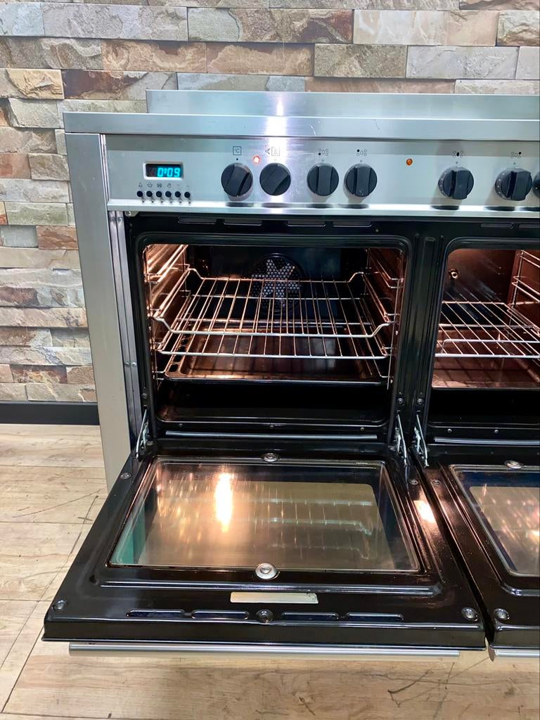 Luxe Boretti M-System keramisch 5 zones RVS 2 ovens 100 cm, Fornello Esperta, Grill, Ophalen of Verzenden, Zo goed als nieuw