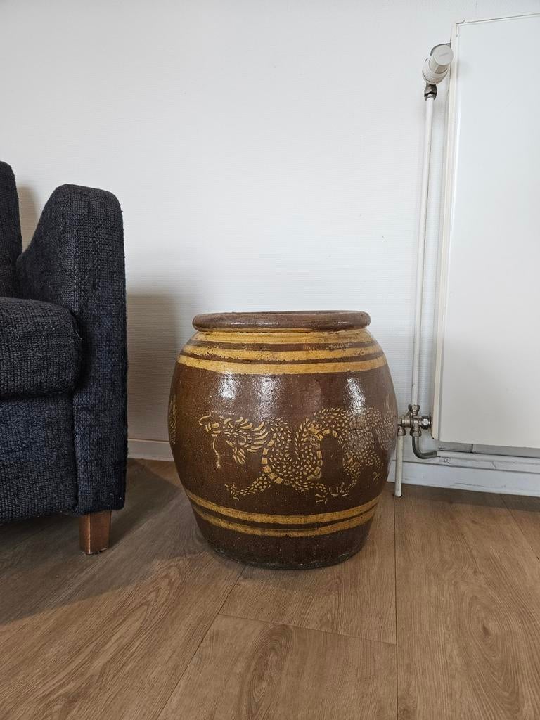Grote Chinese vaas pot drakenpot draak martaban martavan, Ophalen