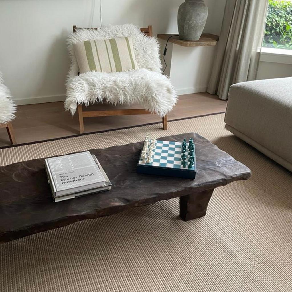 Massief eiken salontafels | Japandi | Naga | wabi sabi, Huis en Inrichting, Tafels | Salontafels, Ophalen, Minder dan 50 cm, Eikenhout