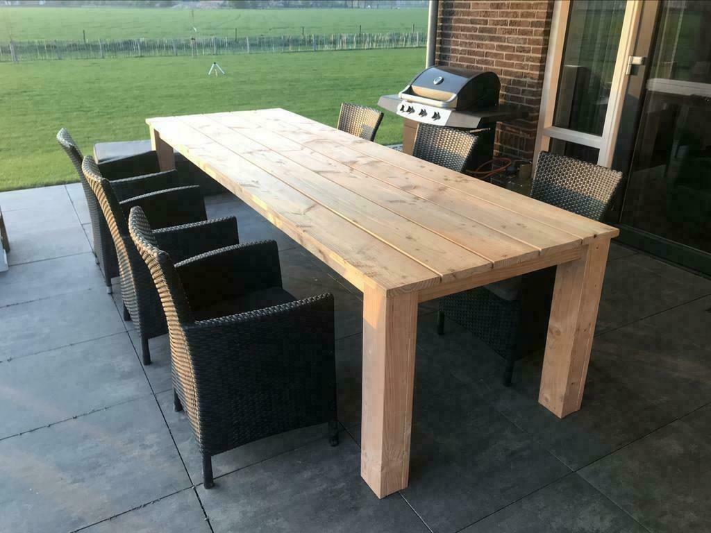 Tuintafel Douglas Hout | Van 1 tot 5 meter lang | Blokpoot, Eettafel, Meer dan 8 zitplaatsen, Nieuw, Ophalen of Verzenden
