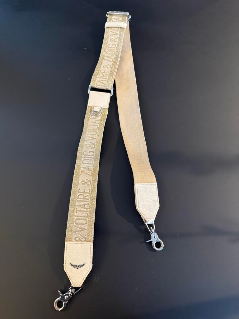 Zadig & Voltaire Schouderriem - Gouden Glitter Logo, Sieraden, Tassen en Uiterlijk, Tassen | Damestassen, Ophalen of Verzenden