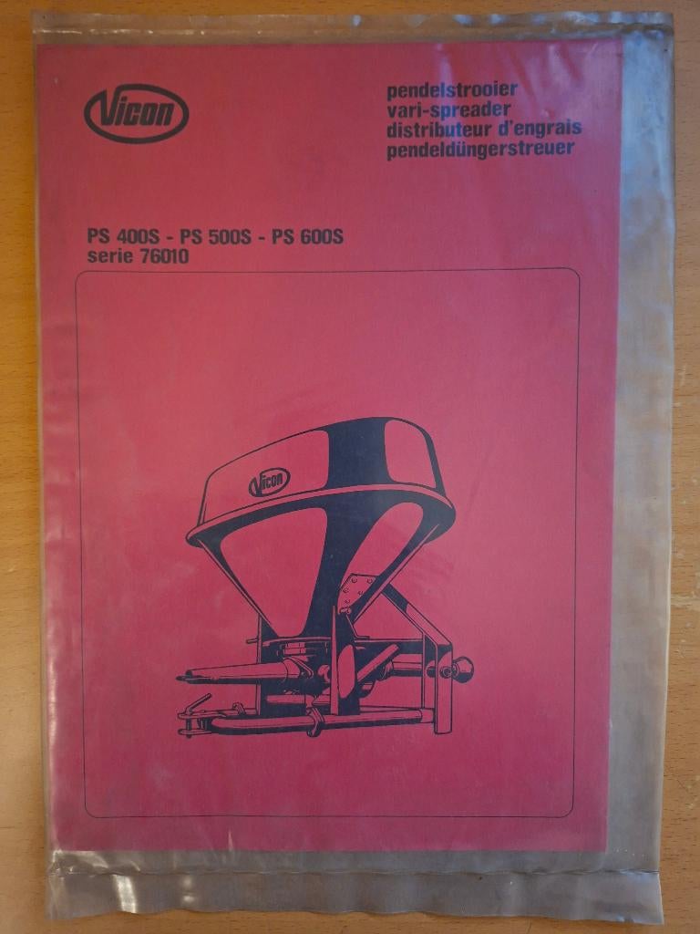 Onderdelenboek Vicon pendelstrooier PS 400S, PS 500S, Ophalen of Verzenden, Nieuw, Tractor en Landbouw
