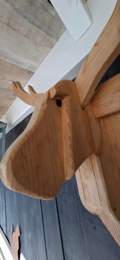 Houten Hertenkop - Handgemaakt, Landelijke Stijl, Ophalen of Verzenden, Nieuw