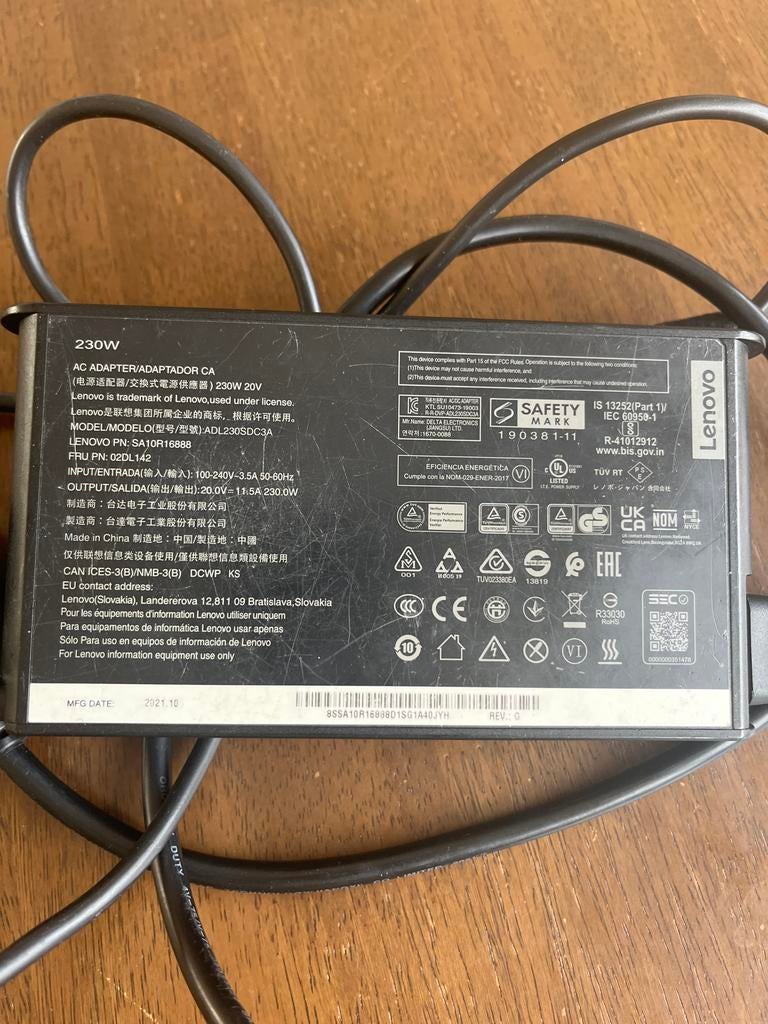Originele Lenovo 230W Oplader, Ophalen, Gebruikt
