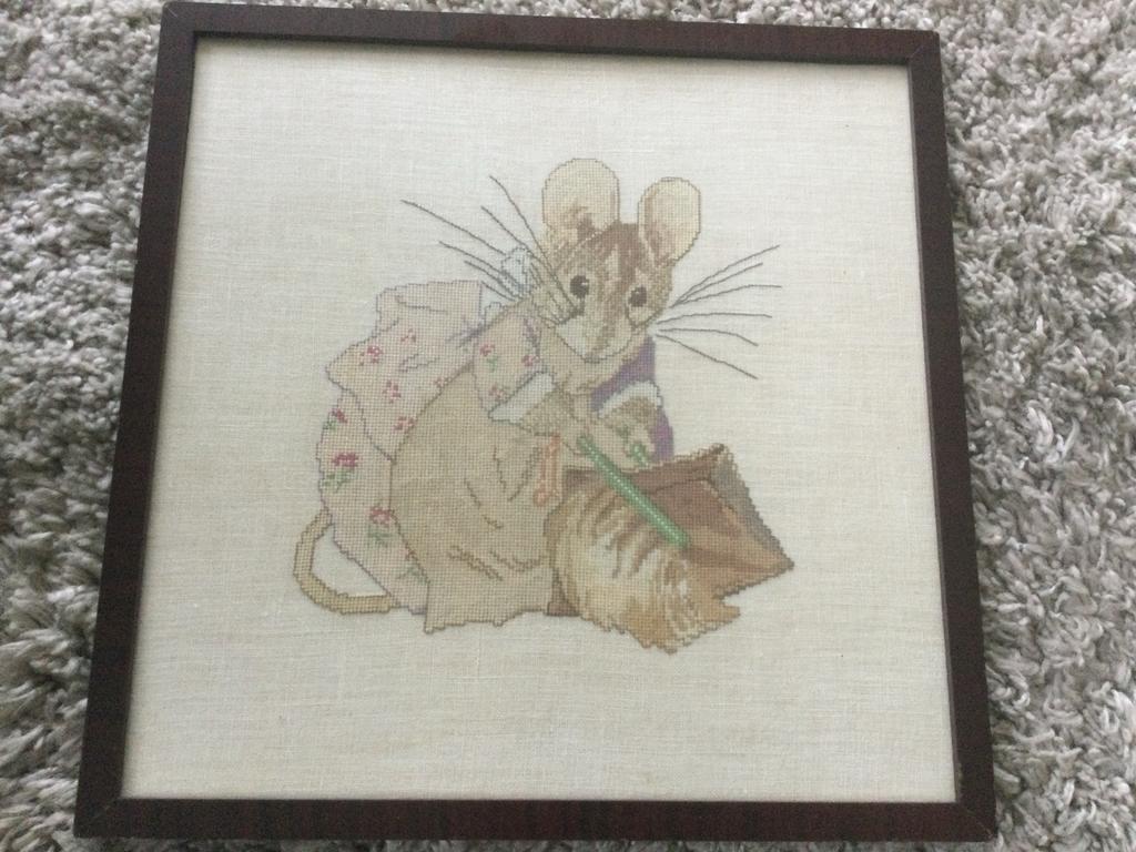 Borduurwerk muis, Hunca Munca, Beatrix Potter, Hobby en Vrije tijd, Borduren en Borduurmachines, Ophalen of Verzenden, Zo goed als nieuw