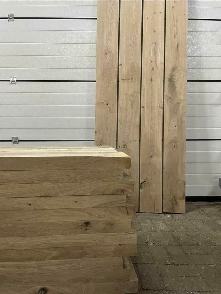 Eiken planken geschaafd 2-3-4cm KD gedroogd balken rustiek, Ophalen, 25 tot 50 mm, Eiken, Nieuw
