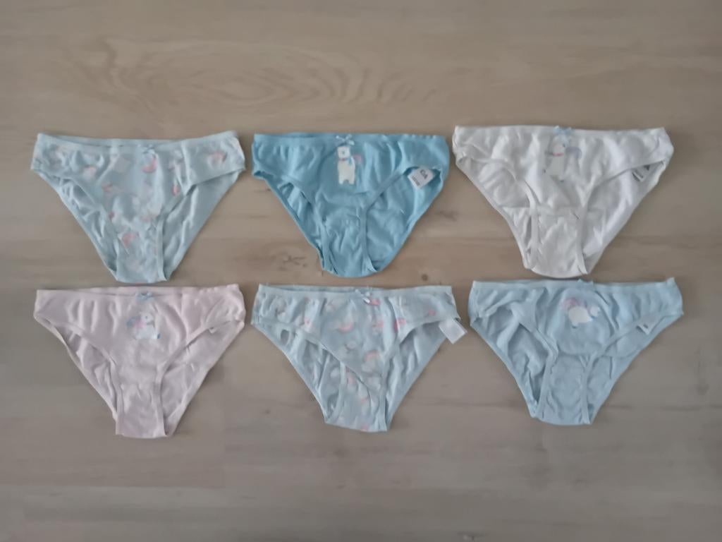 Onderbroekjes ijsbeer maat 122/128 set van 6 stuks, Nacht- of Onderkleding, Gebruikt, C&A, Meisje