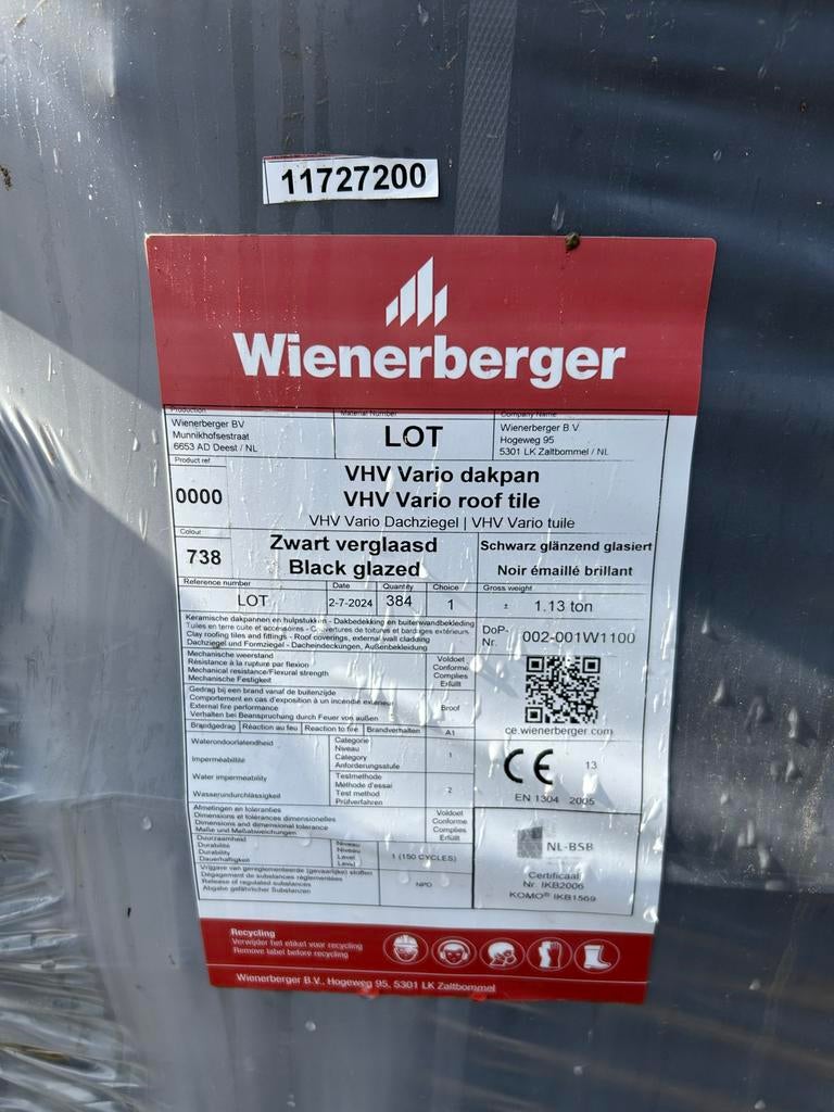 Zwart Geglazuurde VHV Vario Dakpannen (2e Keus) - 105m2, Ophalen, Gebruikt, Steen of Klei, Zwart
