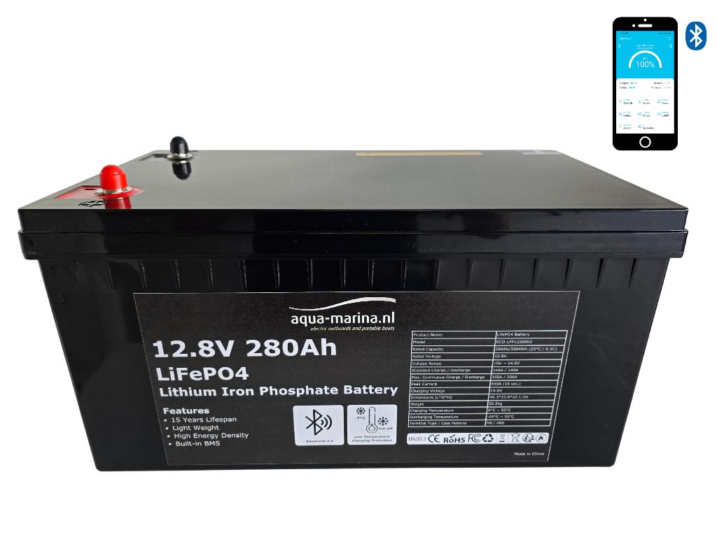 Aqua Marina Lithium LiFePO4 12V 280Ah accu met Bluetooth, Info@aqua-marina.nl, Hoornseweg 17-03, 1775 RB  MIDDENMEER, Aqua-Marina.NL
