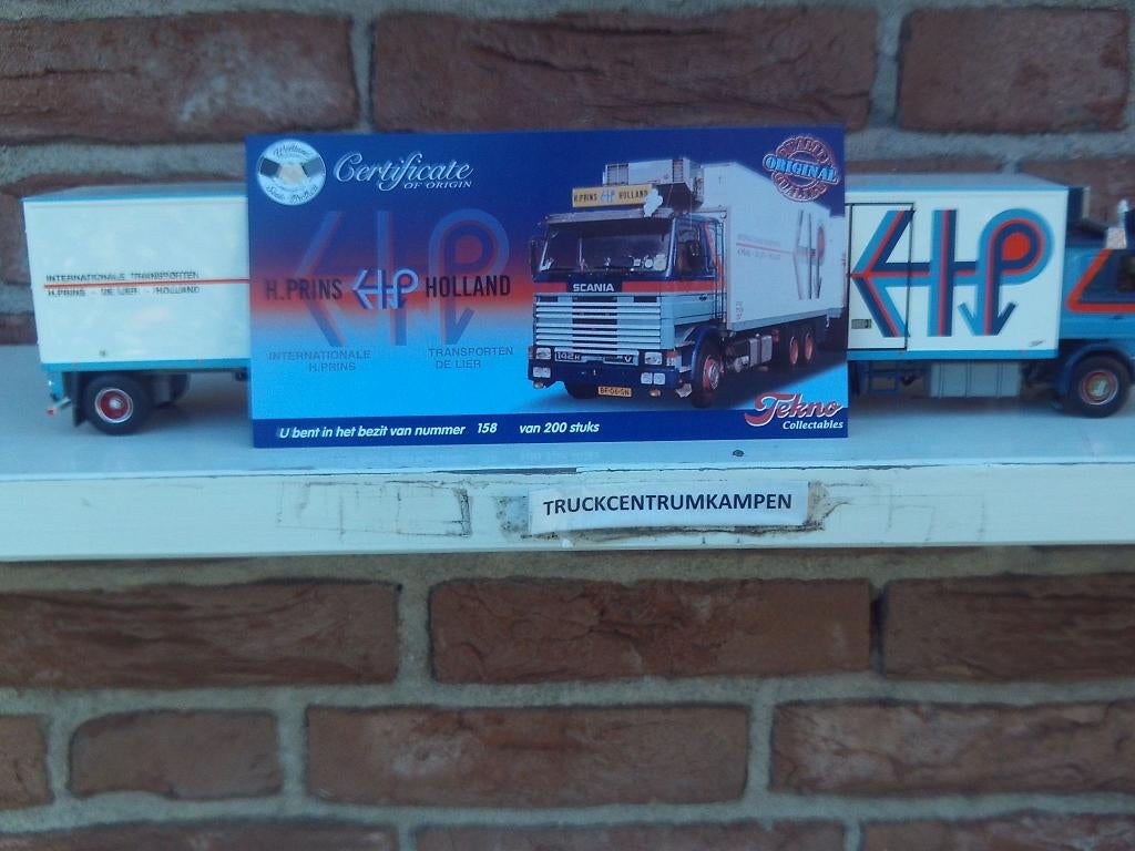 Tekno  Scania  142  V8  Motorwagen + Aanhanger  Hans  Prins., Hobby en Vrije tijd, Modelauto's | 1:50, Ophalen of Verzenden, Nieuw