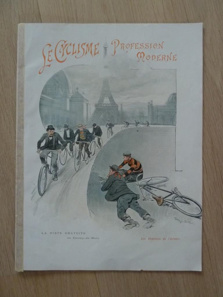 antieke fiets oldtimer koers fietsdocumenten posters 1895 !, Ophalen of Verzenden, Voor 1940, Gebruikt, Overige onderwerpen