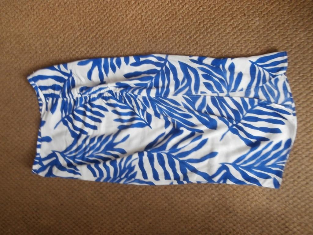 rok lang blauw wit maat 36 H&M met split zomerrok dames, H&M, Blauw, Ophalen of Verzenden, Maat 36 (S)