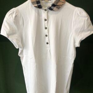 BURBERRY poloshirt, Kleding | Dames, Maat 38/40 (M), Wit, Ophalen of Verzenden, Zo goed als nieuw