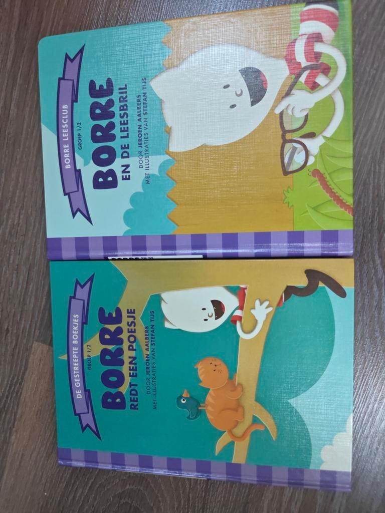 Borre Boeken Set - Jeroen Aalbers leesbril redt een poesje, 3 tot 4 jaar, Ophalen of Verzenden, Zo goed als nieuw, Uitklap-, Voel- of Ontdekboek
