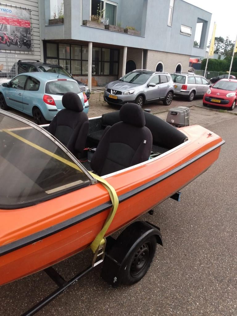 15pk honda 4 takt speed boot zonder vaarbewijs incl trailer, Ophalen, 10 tot 30 pk, Zo goed als nieuw, Buitenboordmotor