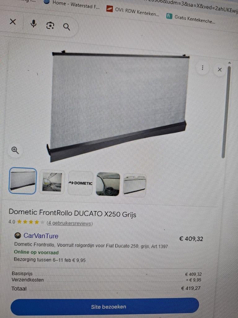 Dometic FrontRollo voorruit verduistering Ducato tot 2006!, Caravans en Kamperen, Camper-accessoires, Ophalen, Zo goed als nieuw