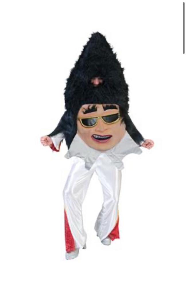 The King Elvis hoofd kostuum nieuw! Carnaval Rock and Roll, Ophalen of Verzenden, Nieuw, Overige maten, Carnaval