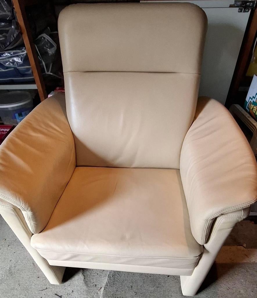 Lederen Relax Fauteuil, Ophalen, Gebruikt, 75 tot 100 cm, Modern