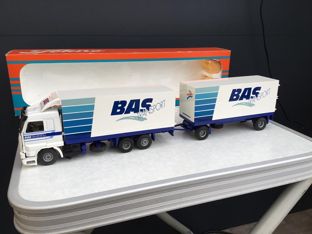 Tekno Scania 113 / 400 Streamline BAS Transport in ovp, Ophalen of Verzenden, Zo goed als nieuw, Bus of Vrachtwagen, Tekno