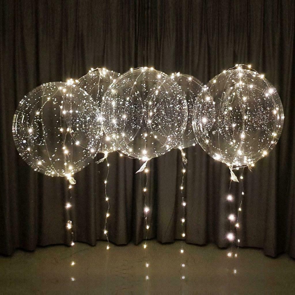 LED Ballon XL 40 cm verlichte helium feest ballon met lampje, Ophalen of Verzenden, Nieuw, Versiering, Geboorte of Huwelijk