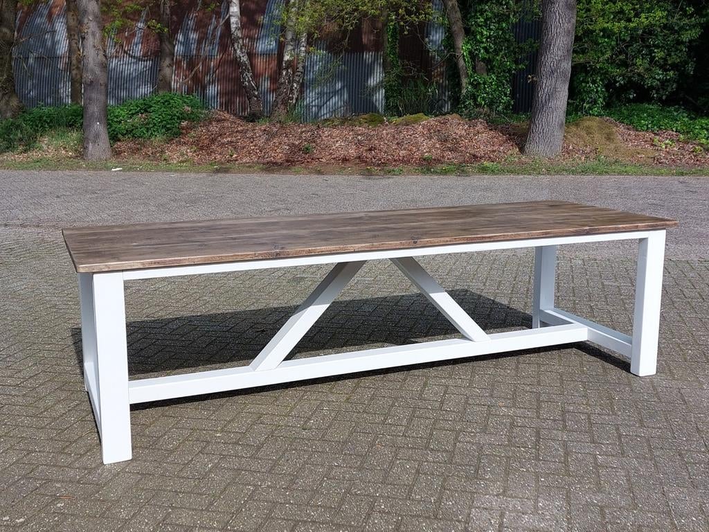 Kloostertafel de luxe 270 cm, Ophalen, Info@wittetafel.nl, 100 tot 150 cm, Vijf personen of meer