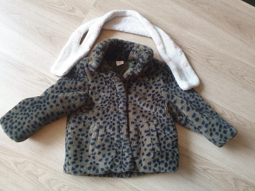 Meisjes winterjas en sjaal maat 98-104, Meisje, Ophalen of Verzenden, Zo goed als nieuw, Hema