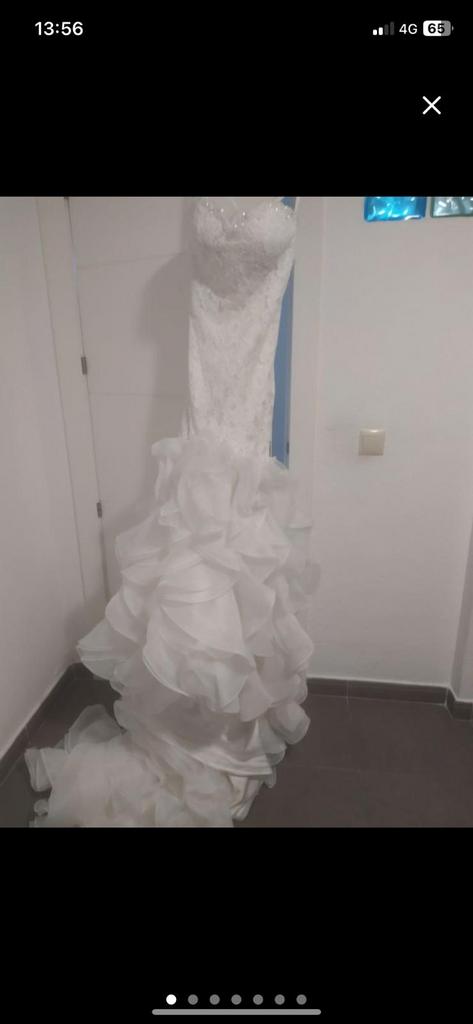 Elegante zeemeermin trouwjurk maat 34, Kleding | Dames, Trouwkleding en Trouwaccessoires, Verzenden, Zo goed als nieuw, Wit, Trouwjurk