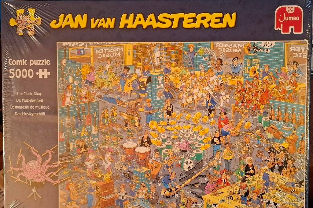 Jan van Haasteren - De Muziekwinkel - 5000 stukjes, Ophalen of Verzenden, Meer dan 1500 stukjes, Nieuw