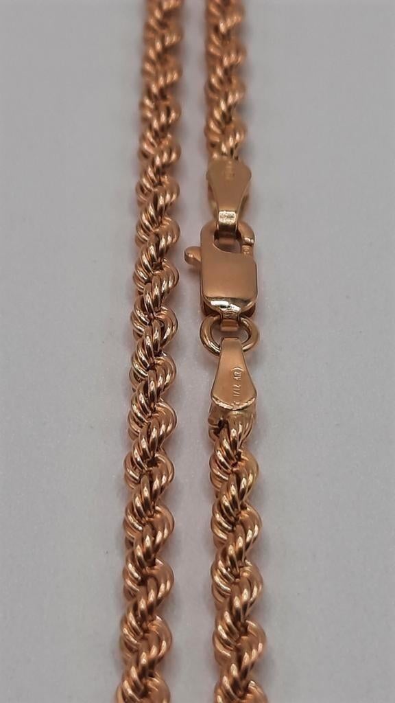 gouden rope ketting 18kt, Www.bredajuwelier.nl, Nieuw, Ophalen of Verzenden, Www.bredajuwelier.nl