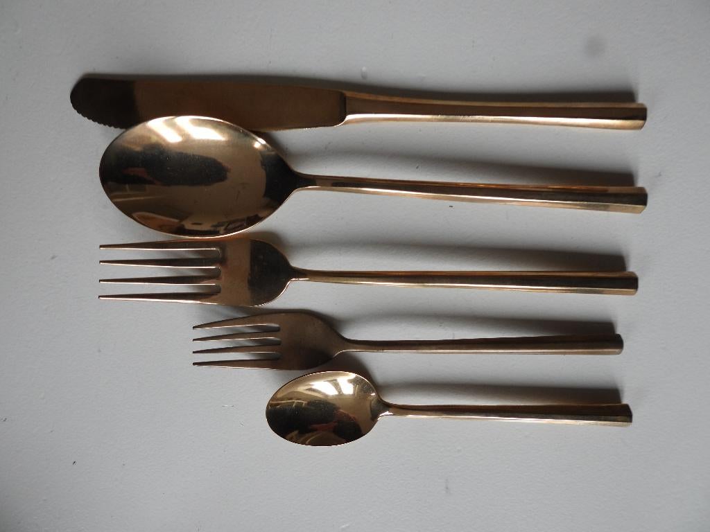 Messing kleur bestek merkloos, Ophalen of Verzenden, Nieuw, Rvs of Chroom