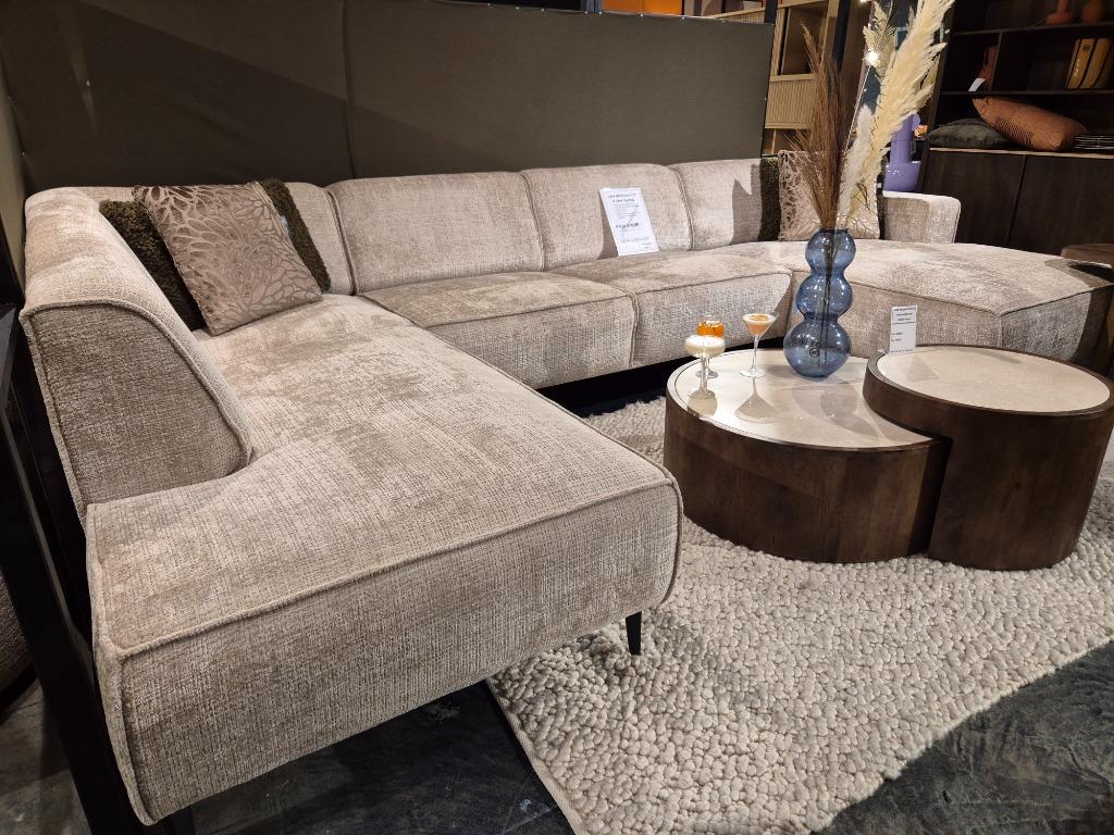 Salontafel set Rond mangobruin & Marmer stijlvol en tijdloos, Huis en Inrichting, Tafels | Salontafels, Ophalen, 100 tot 150 cm