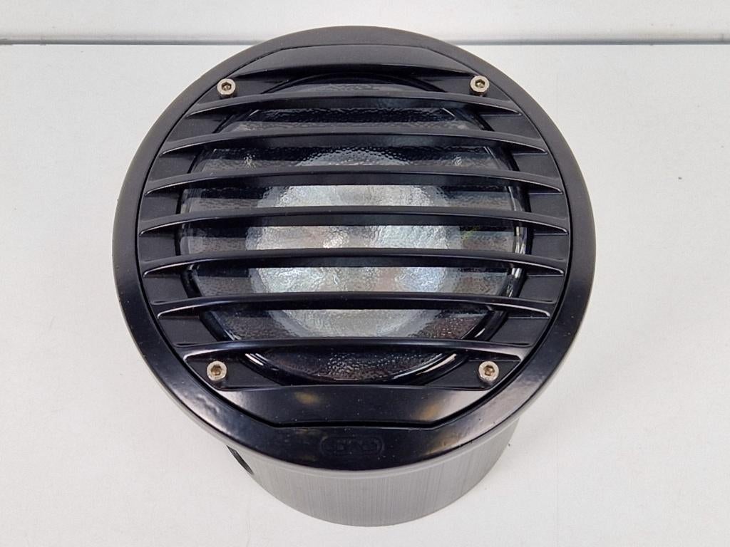 Zwart alu simes buitenlamp grondspot Italy ´80 degelijk NOS, N, N, Metaal of Aluminium, Ophalen of Verzenden