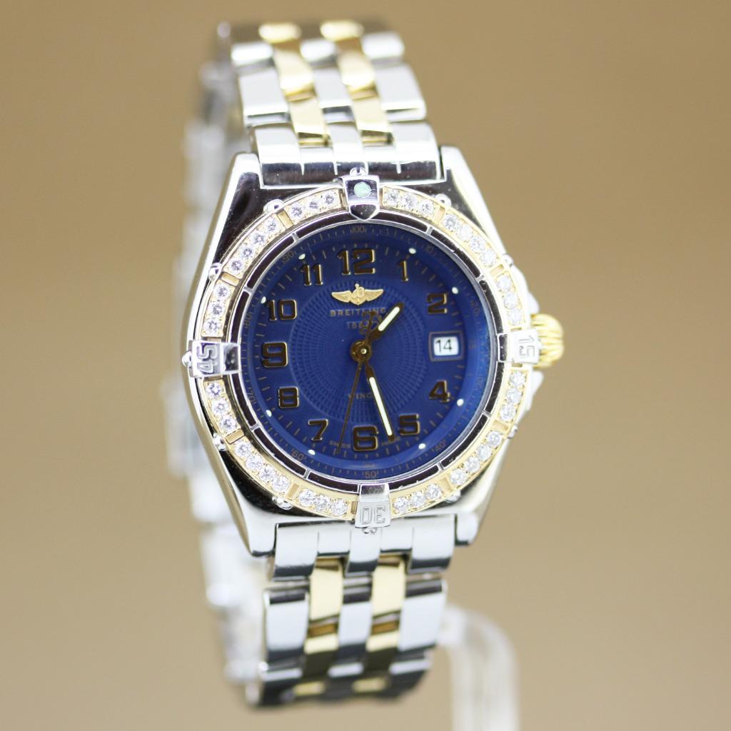 Breitling Lady Wings Goud-Staal Diamant, Sieraden, Tassen en Uiterlijk, Horloges | Dames, Overige merken, Staal, Gebruikt, Polshorloge