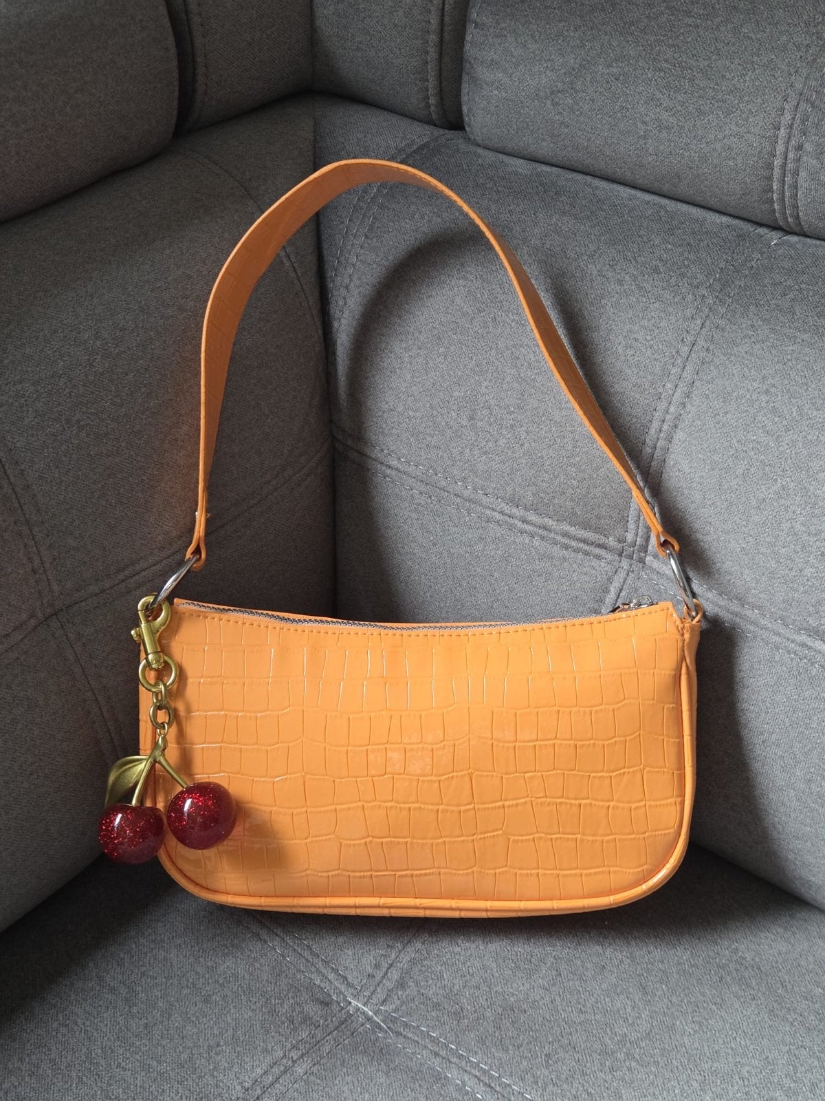 Nieuwe Vegan Oranje Croco Schoudertas - H&M Divided, Ophalen of Verzenden, Nieuw, Oranje, Schoudertasje