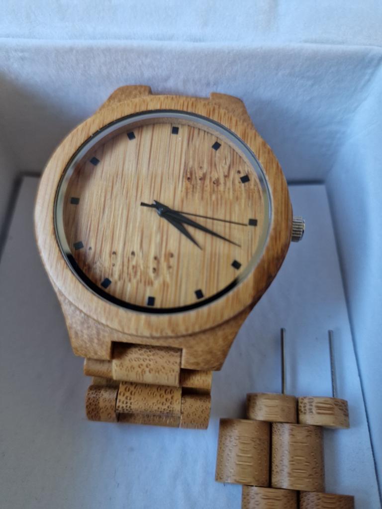Nieuw houten horloge De Rotterdamse Oude met doos, Overige merken, Overige materialen, Polshorloge, Overige materialen