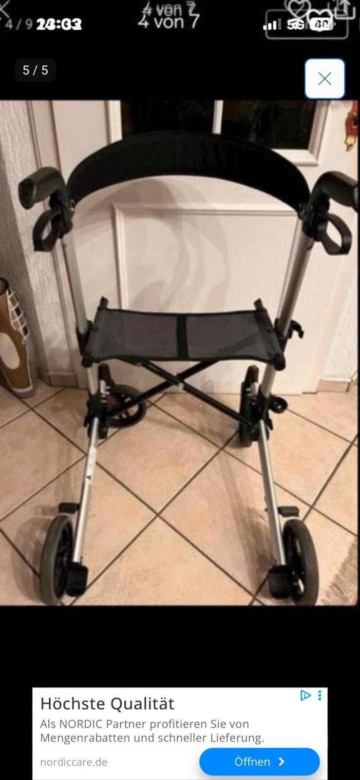 Aluminium Rollator Licht, Diversen, Rollators, Ophalen, Zo goed als nieuw