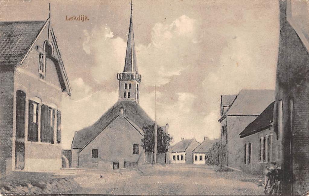 Nieuw-Lekkerland Lekdijk Kerk, Ophalen of Verzenden, Voor 1920, Ongelopen, Zuid-Holland