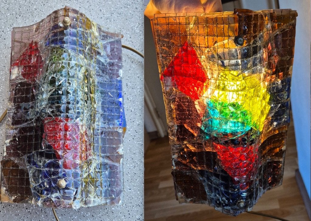 Van Tetterode Amsterdam Glazen Wandlamp., Ophalen of Verzenden, Gebruikt, Glas