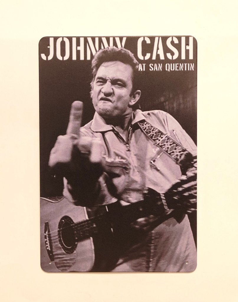 Johnny Cash at San Quentin reclamebord van metaal decoratie, Info@deconoord.nl, Deco Noord, Nieuw, Ophalen of Verzenden