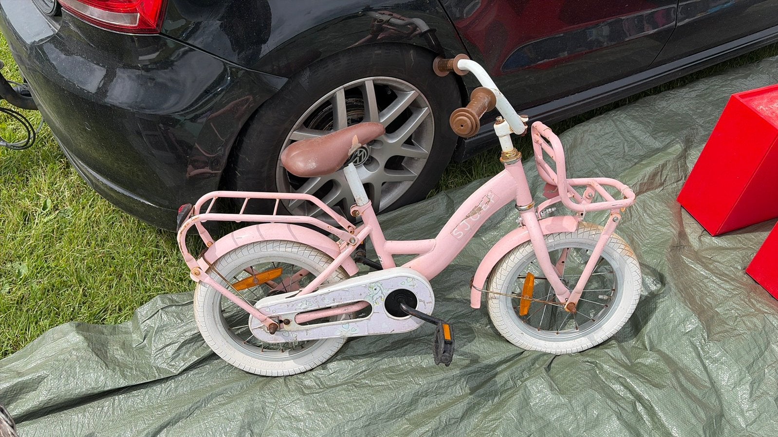 Roze kinderfietsje, Ophalen, Gebruikt, Terugtraprem, Minder dan 16 inch
