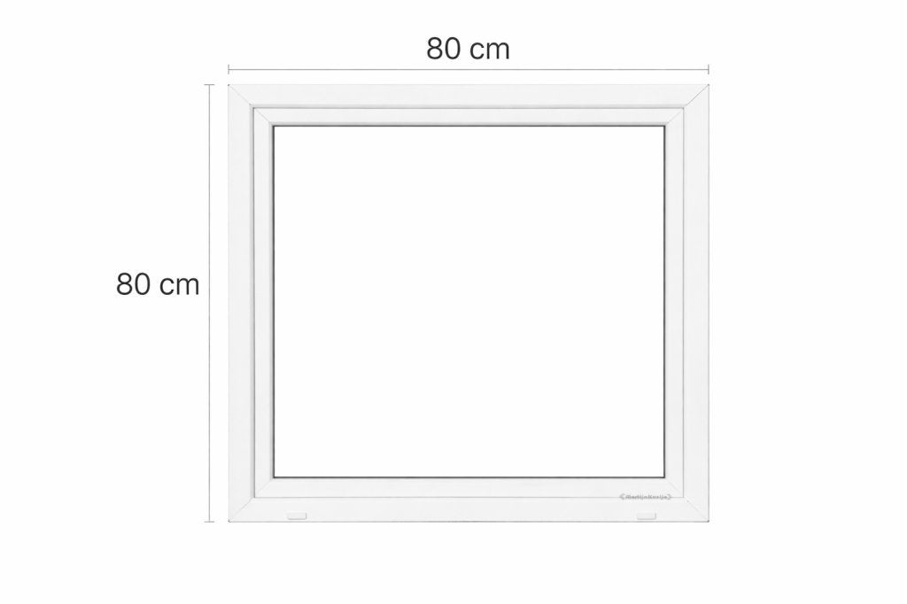 Kunststof Draaikiepkozijn 80 X 80 Cm Wit RAL 9016 70mm |, Doe-het-zelf en Verbouw, Kozijnen en Schuifpuien, Niet ingevuld, Kunststof