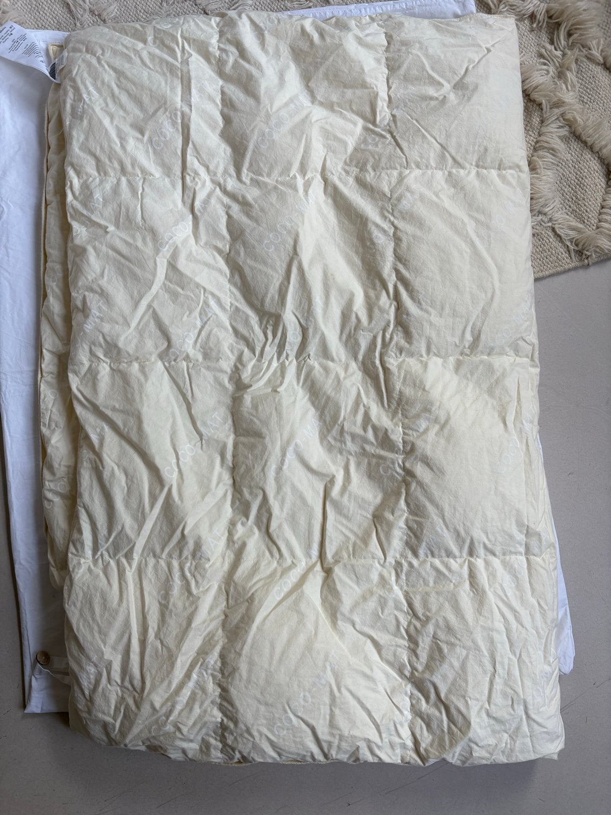 Coco-mat dekbed 90% ganzendons 105x150 cm - Nieuw, Ophalen, Overige merken, Jongetje of Meisje, Wit