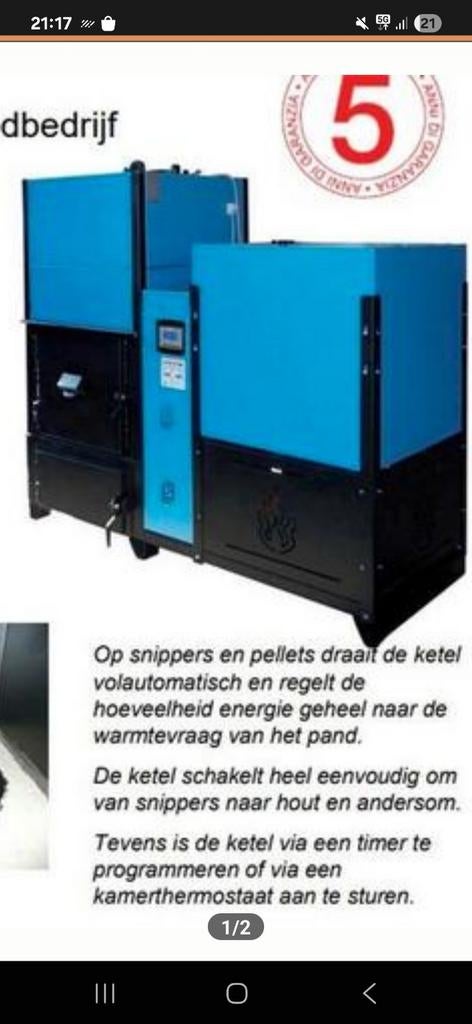 Houtcv / ketel CB70SC, Ophalen, Gebruikt, Pelletkachel, Vrijstaand