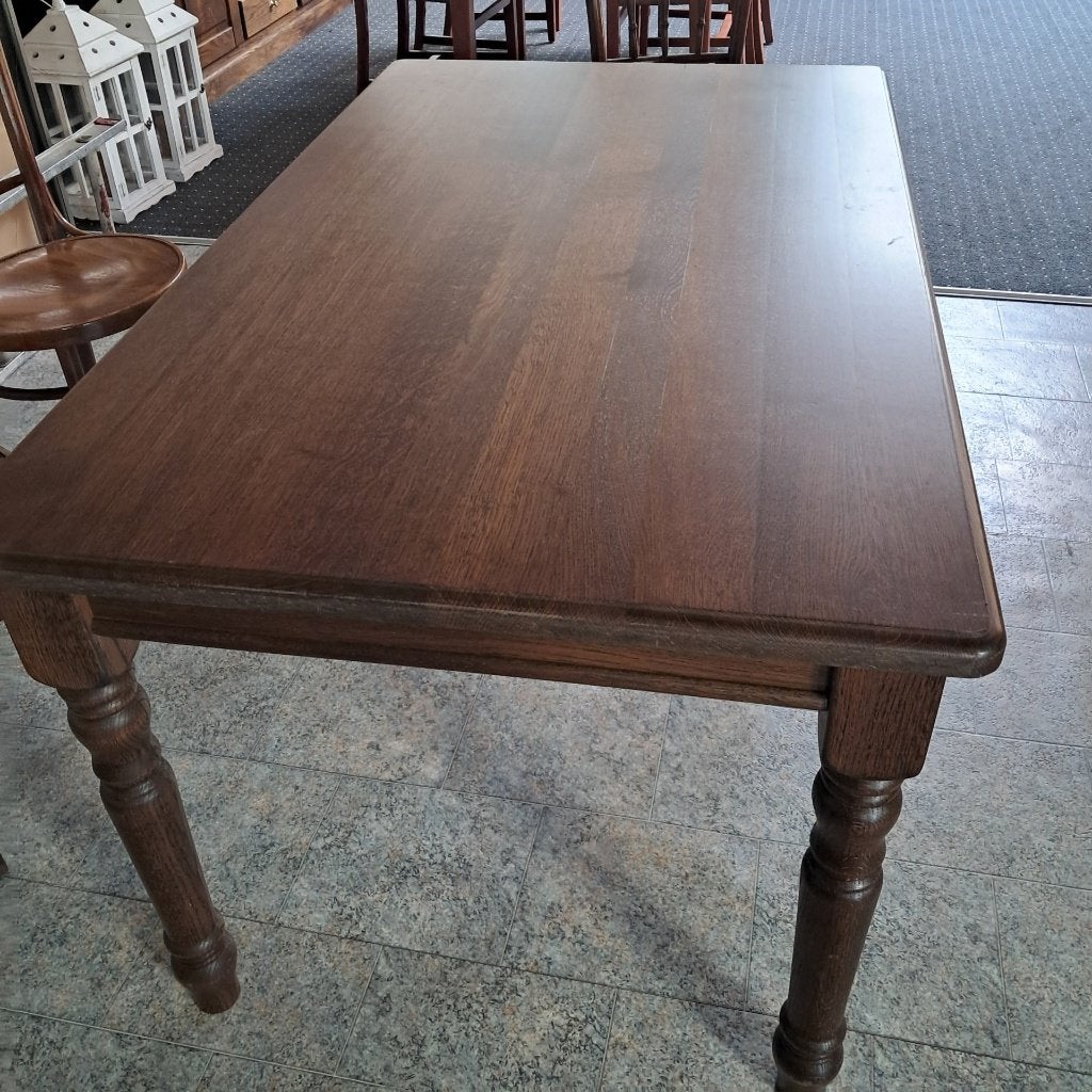 klassieke massief houten eettafel met gedraaide poten zgs, Huis en Inrichting, Tafels | Eettafels, Ophalen, 100 tot 150 cm, Oud Hollands of rustieke boerenstijl