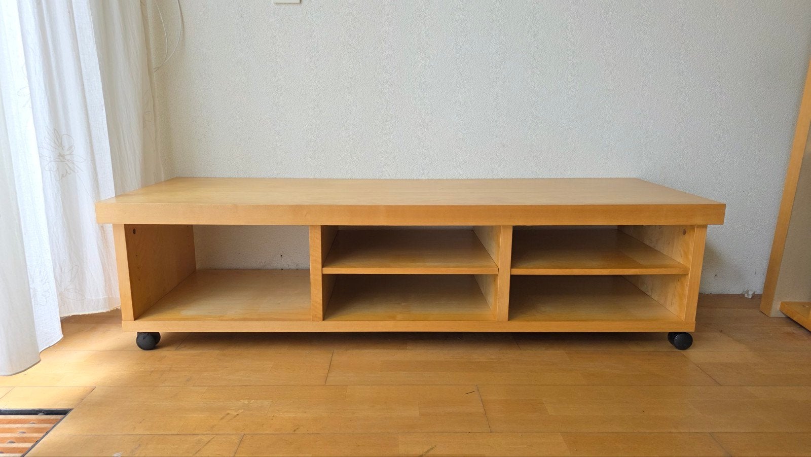 2x stevige lage kast op wielen, licht eiken, 150x50x40cm, Ophalen, Gebruikt, 100 tot 150 cm, Minder dan 100 cm