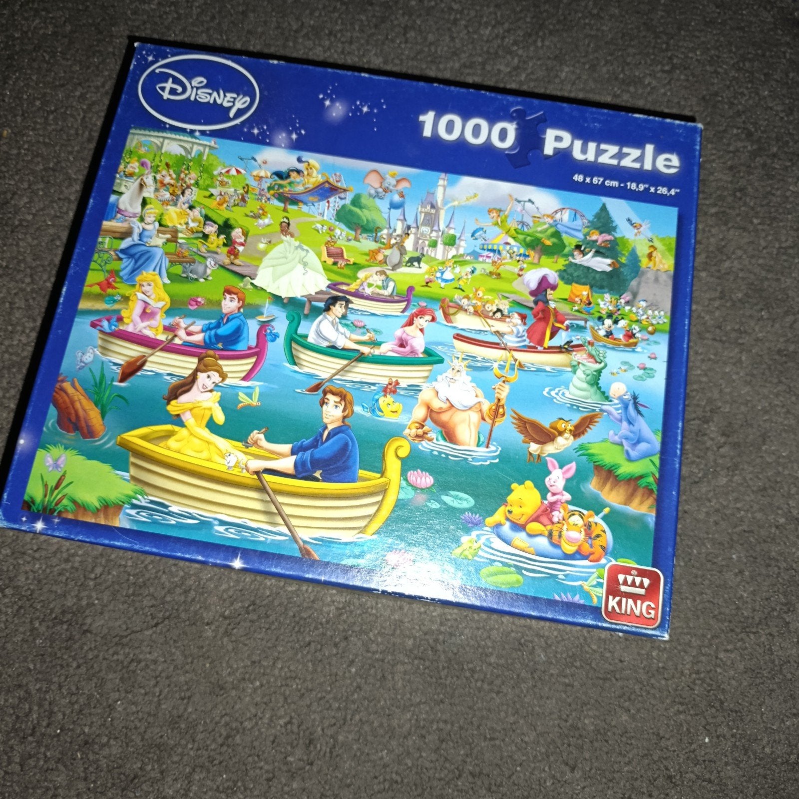 Disney 1000 stukjes puzzel met prinsessen en figuren, Ophalen of Verzenden, 500 t/m 1500 stukjes, Zo goed als nieuw, Legpuzzel
