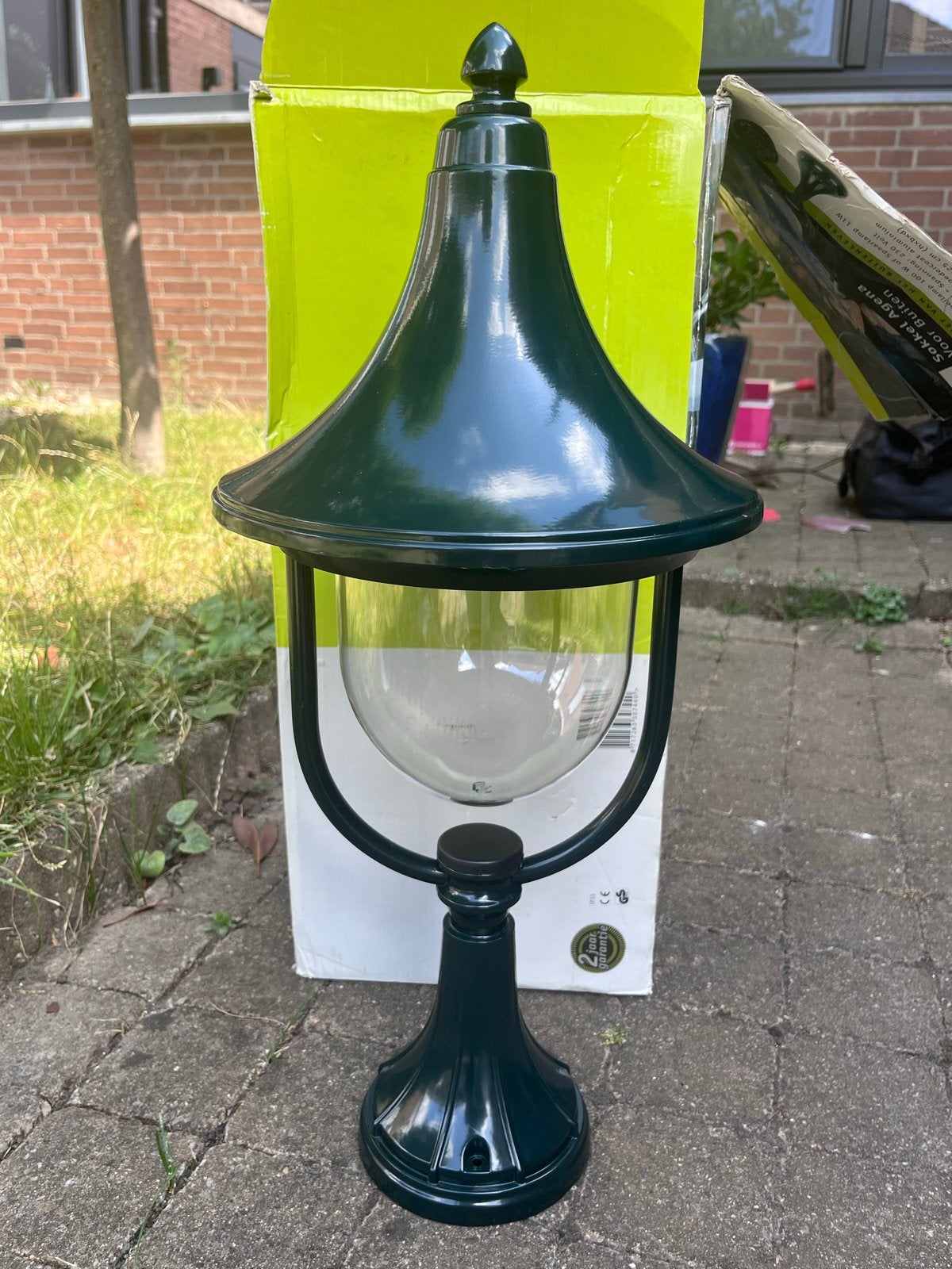 Intratuin Sokkel Agena Buitenlamp - Groen Aluminium, Ophalen, Staande lamp, Netvoeding, 50 tot 250 watt